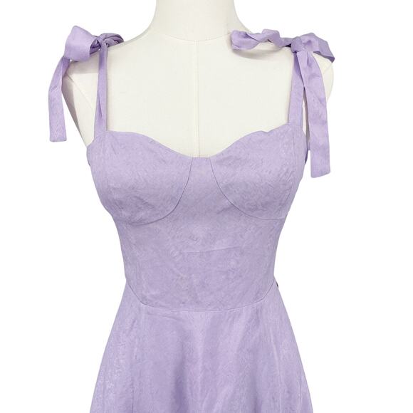Armani Exchange Flared dress with satin jacquard bows Violet Sky Size 4 A|X - Picture 6 of 12